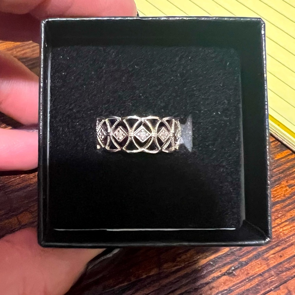 Sterling Silver Diamond Ring